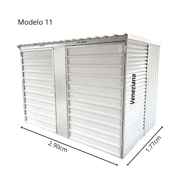 Depósito Metálico de Jardim Com Duas Portas Pivotantes e Veneziana para Ventilação - Modelo 11 - Imagem 2